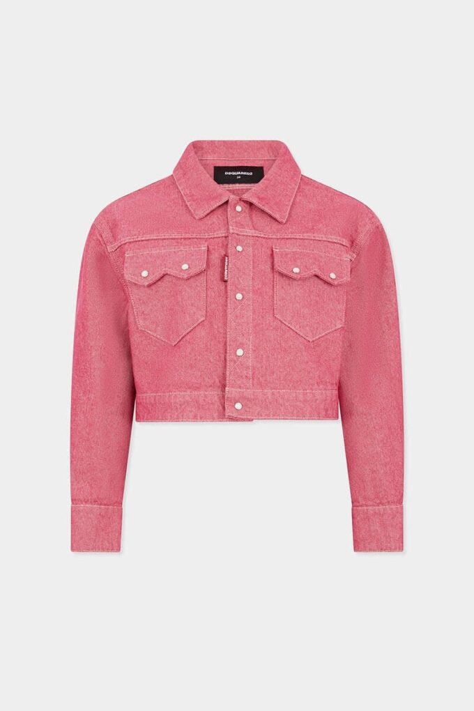 Veste en jeans carrée en denim Oxford