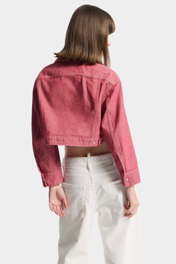 Veste en jeans carrée en denim Oxford