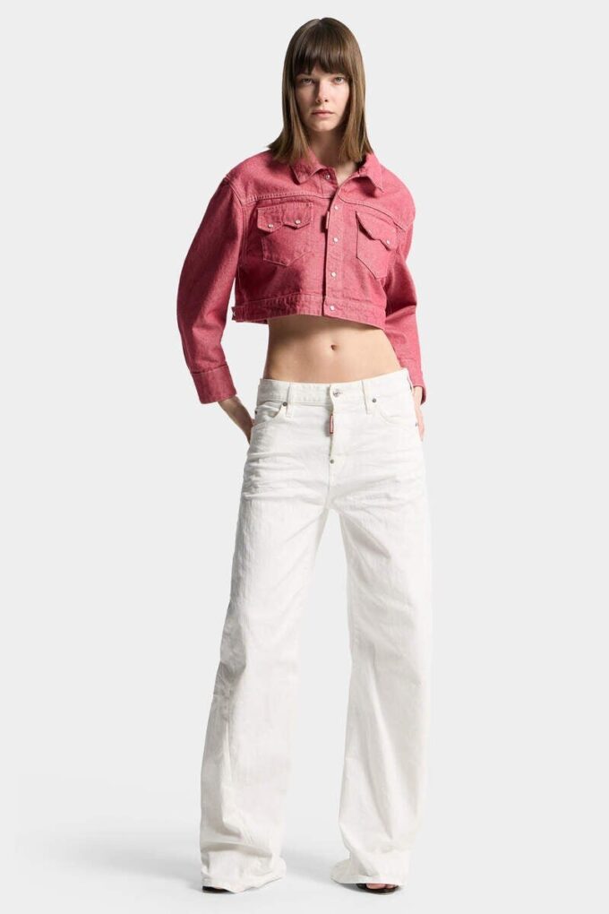 Veste en jeans carrée en denim Oxford